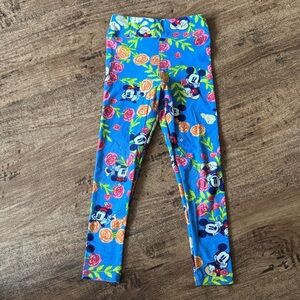 LuLaRoe Kids Blue Floral Character Leggings